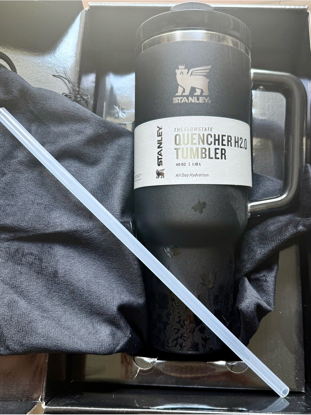 Stanley Jennie Ruby Black & Silver Quencher H2.0 Luxe Tumbler